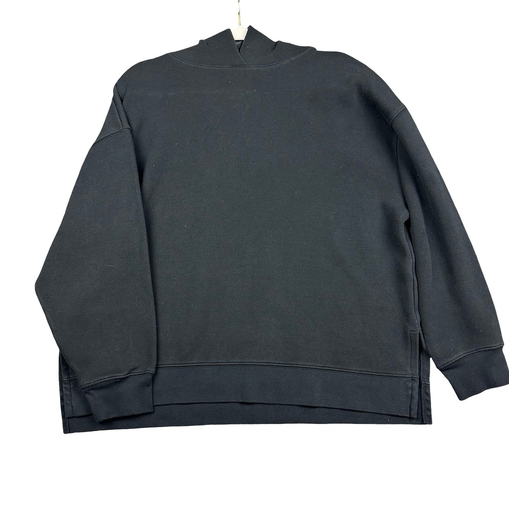 Uniqlo Sweatshirt Women XL Black Cotton Blend Athleisure Casual Minimalist